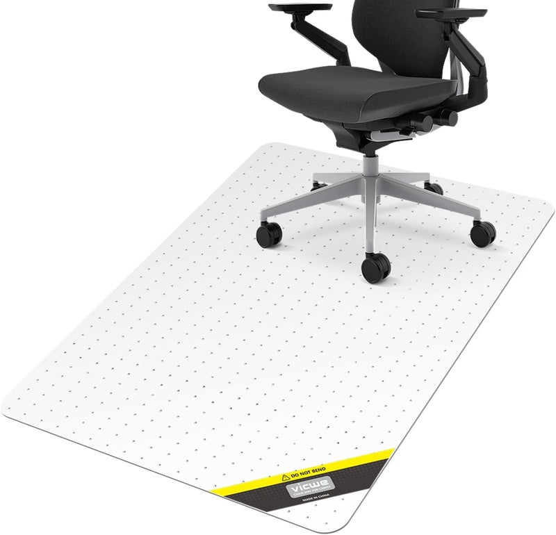 Vicwe Office Chair Mat for Carpet, 36''x 48'' Heavy Duty Chair Mat for Carpeted Floors, Easy Rolling Hard Mat for Office Chair on Carpets, Anti-Slip Carpet Protector Mat Clear,Ship Flat - Image 1